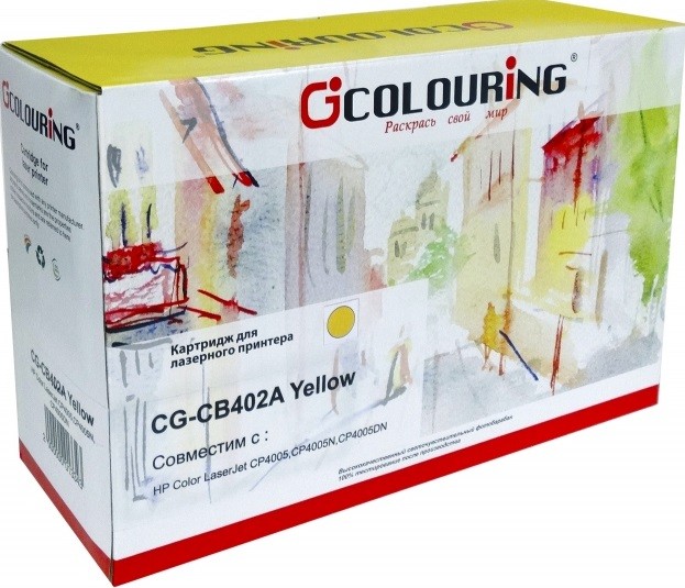 Картридж Colouring CB402A для принтеров HP Color LaserJet CP4005/ CP4005DN/ CP4005N Желтый 7500 копий