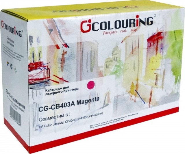 Картридж Colouring CB403A для принтеров HP CP4005/ CP4005DN/ CP4005N Пурпурный 7500 копий