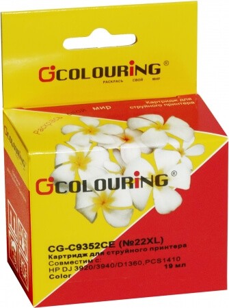 Картридж Colouring CG-C9352CE №22XL для принтеров HP DJ 3920/ 3940/ PSC1410 Color водные