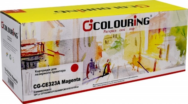 Картридж Colouring CE323A для принтеров HP LaserJet CP1525N/ CP1525NW/ CM1415/ 1415fnw Пурпурный 1300 копий