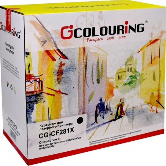 Картридж Colouring CF281X для принтеров HP LaserJet Enterprise M630f/ M630dn/ M630h/ M630z Черный 25000 копий
