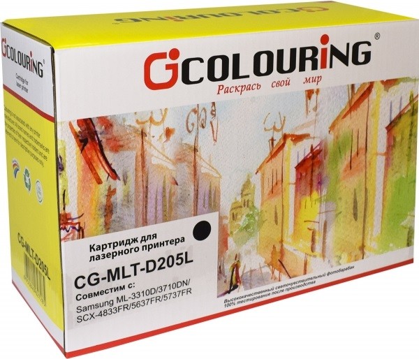 Картридж Colouring MLT-D205L для принтеров Samsung ML-3310D/ 3710DN/ SCX-4833FR/ 5637FR/ 5737FR Черный 5000 копий