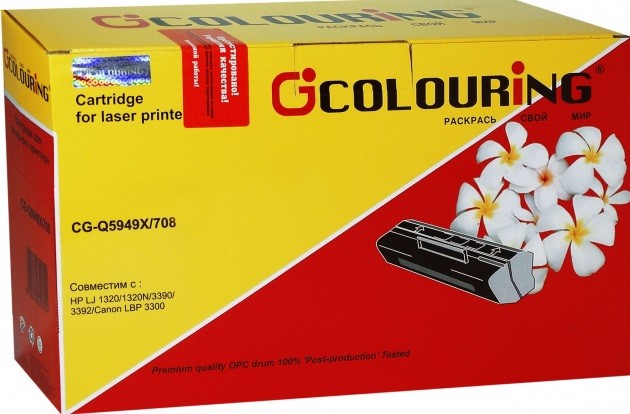 Картридж Colouring Q5949X/ 708 для принтеров HP LaserJet 1320/ 1320N/ 3390/ 3392/ CANON LBP3300 Черный 6000 копий